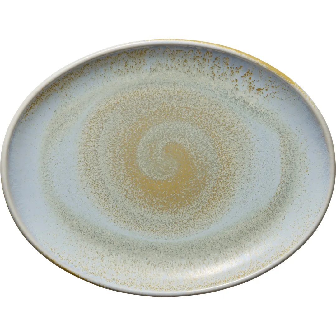 Heart & Soul 801223141000100 Oval Porcelain Platter 12" L x 9" W x 1.1" H Coupe Rim - 6/Case