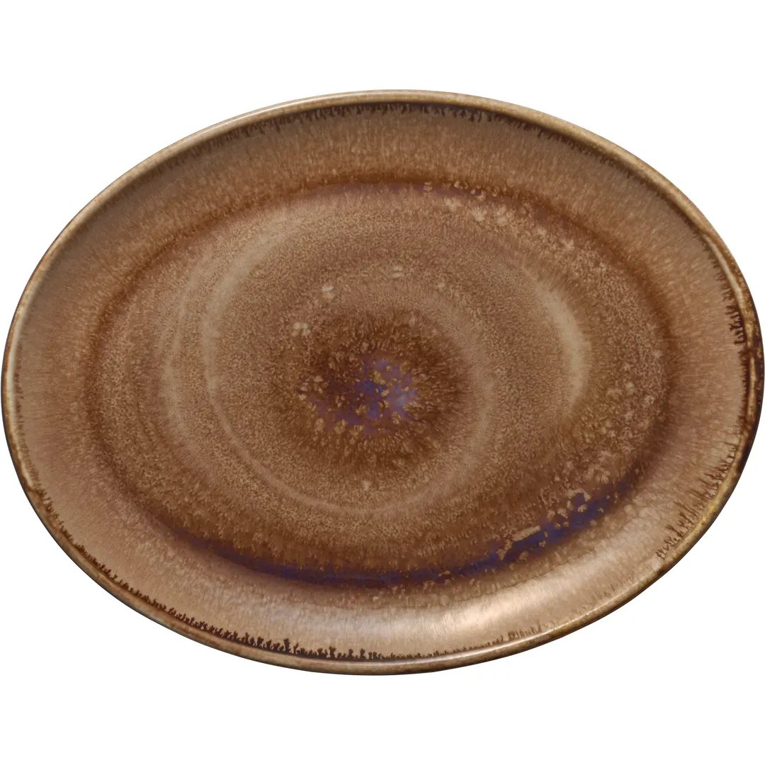 Heart & Soul 801223141000101 Porcelain Platter 12" L x 9.41" W x 1.1" H Oyster Coupe Rim - 6/Case