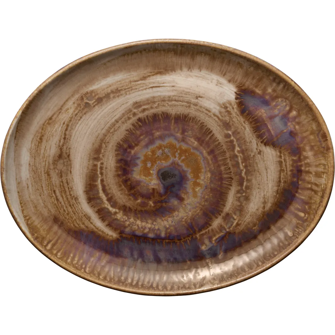 Heart & Soul 801223641000101 Porcelain Platter 14.25" L x 11" W x 1.14" H Oyster Edge - 6/Case