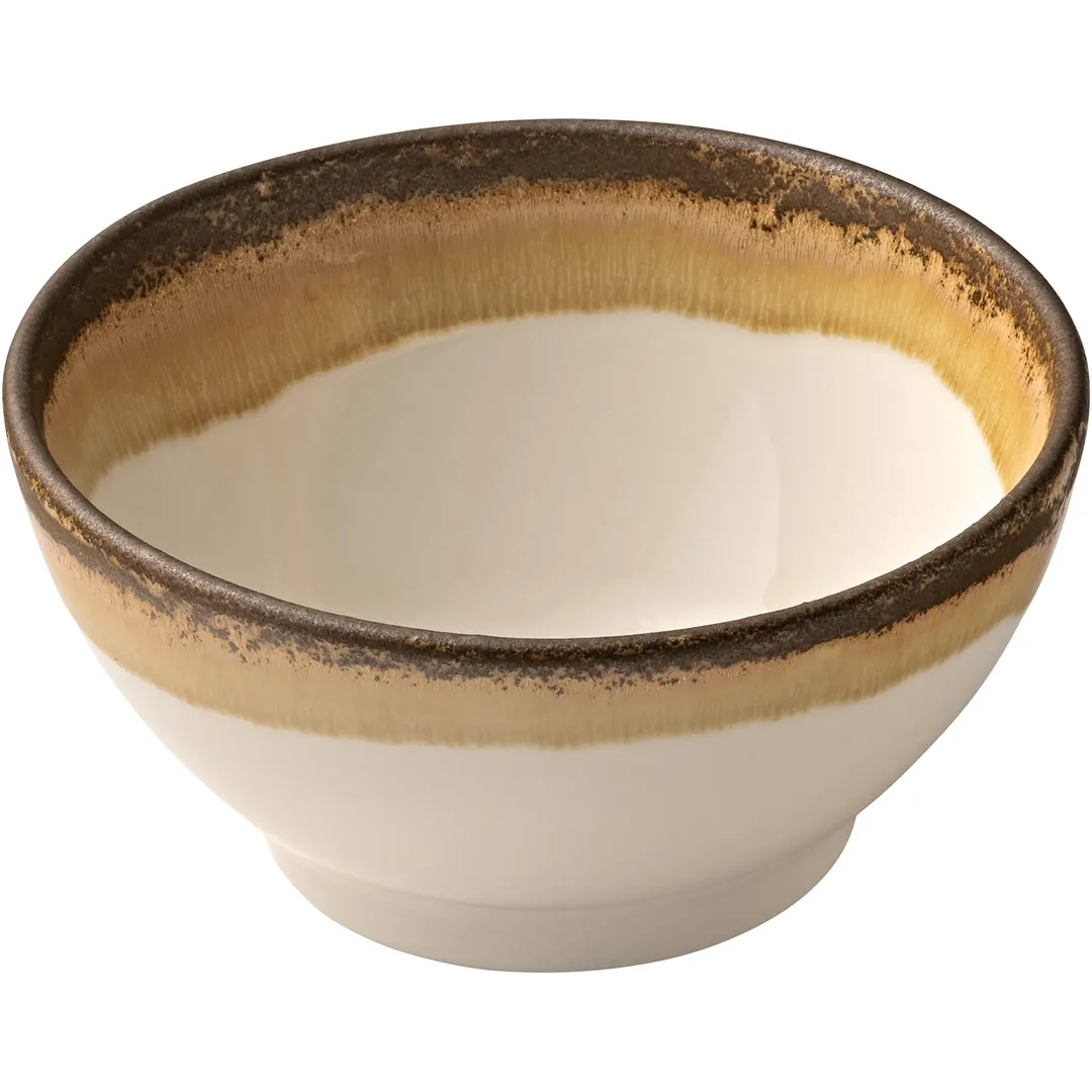 Heart & Soul 801571441000102 - 20.3 oz Porcelain Bowl, 5.6" L x 5.6" W x 2.83" H, Cumin - 6/Case