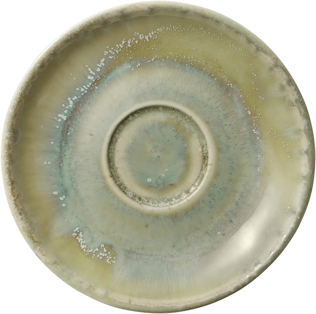Heart & Soul 801690841000104 Porcelain Round Saucer Thyme 4.5" x 4.5" x 0.47" - 6/Case