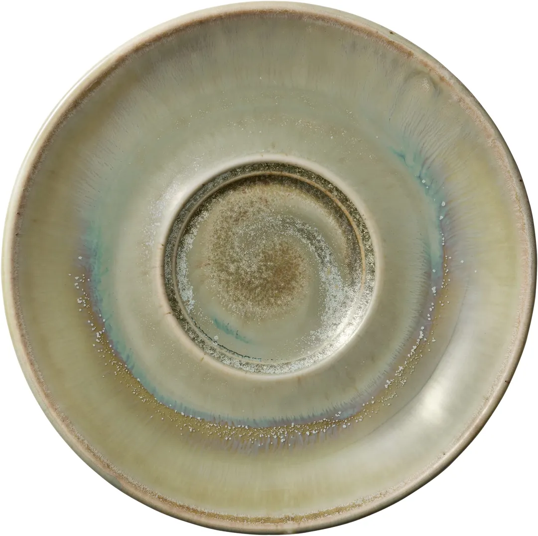 Heart & Soul 801693441000104 Round Porcelain Saucer Thyme, 6.1" Diameter x 0.87" Height - 6/Case