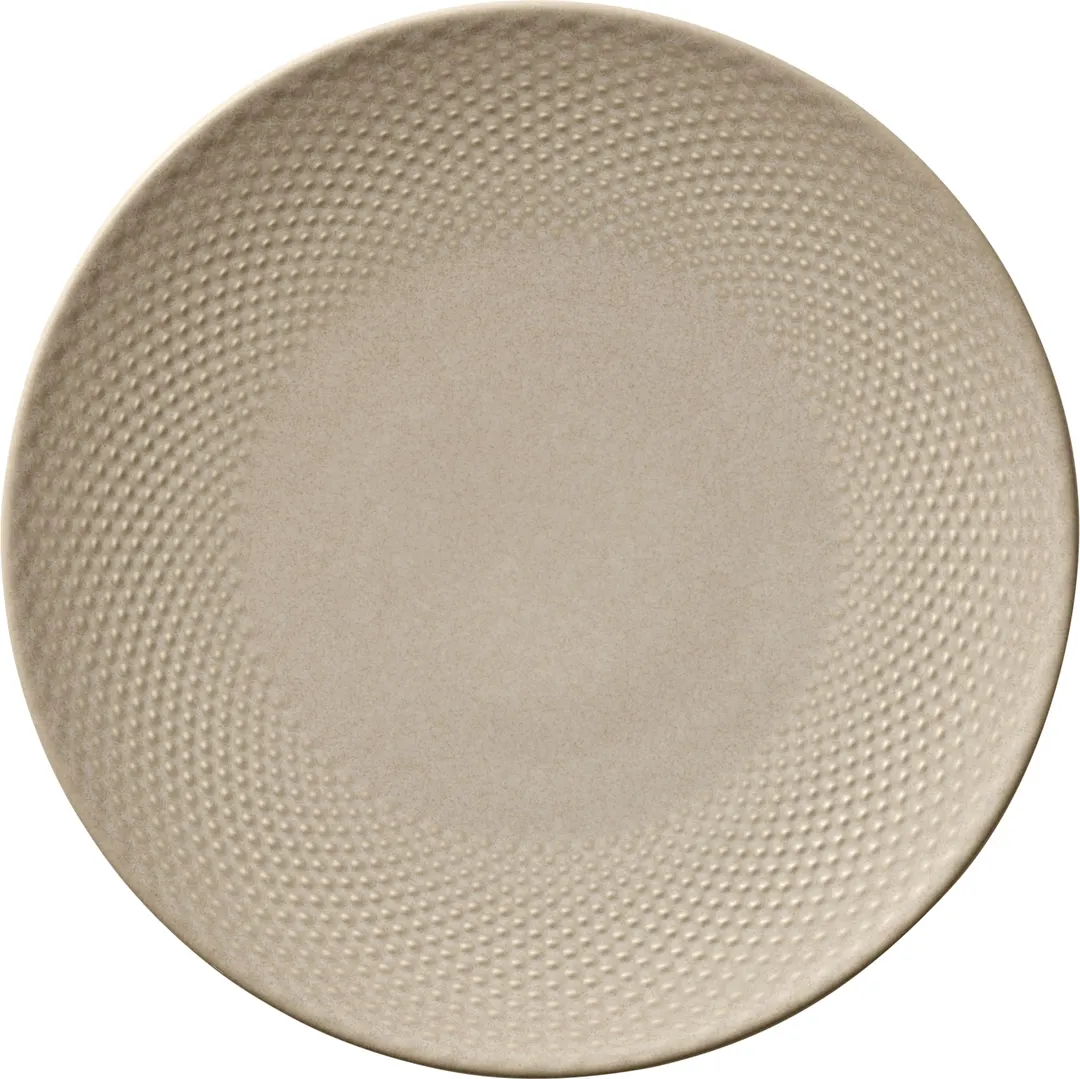 Libbey 802122441000203 - 9.5" Round Coupe Rim China Plate, Almond Pine, Microwave Oven Safe, 6/Case