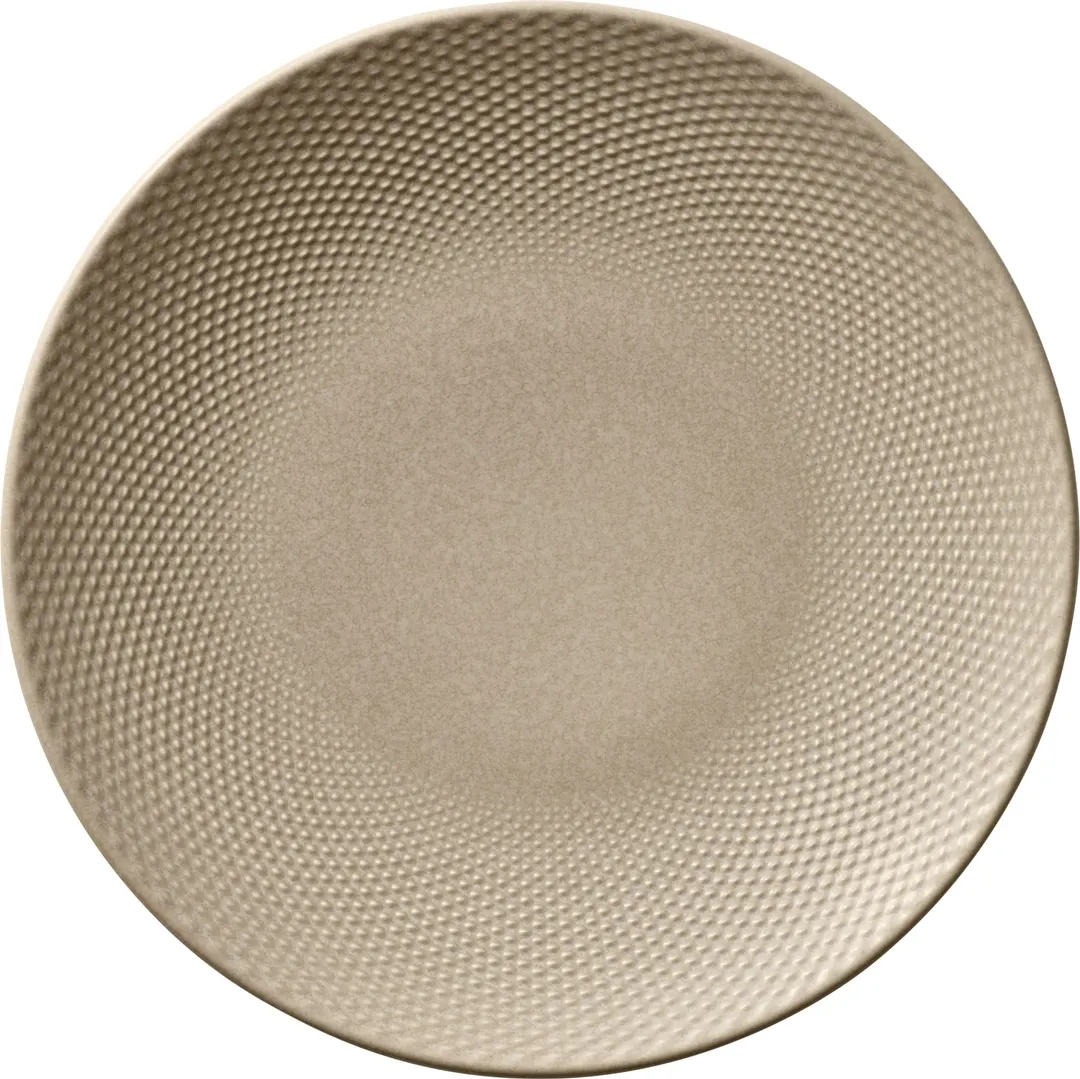 Libbey 802122841000203 11" Round Coupe Rim China Plate Almond Pine Microwave Safe - 6/Case