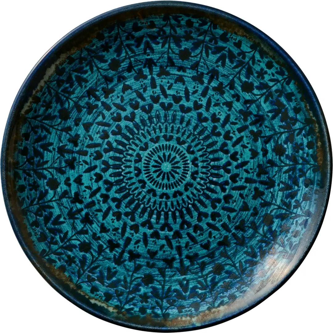 Libbey 803122141000301 8"¼ Round Coupe China Plate, Bold Blue Black, Dishwasher Safe - 6/Case