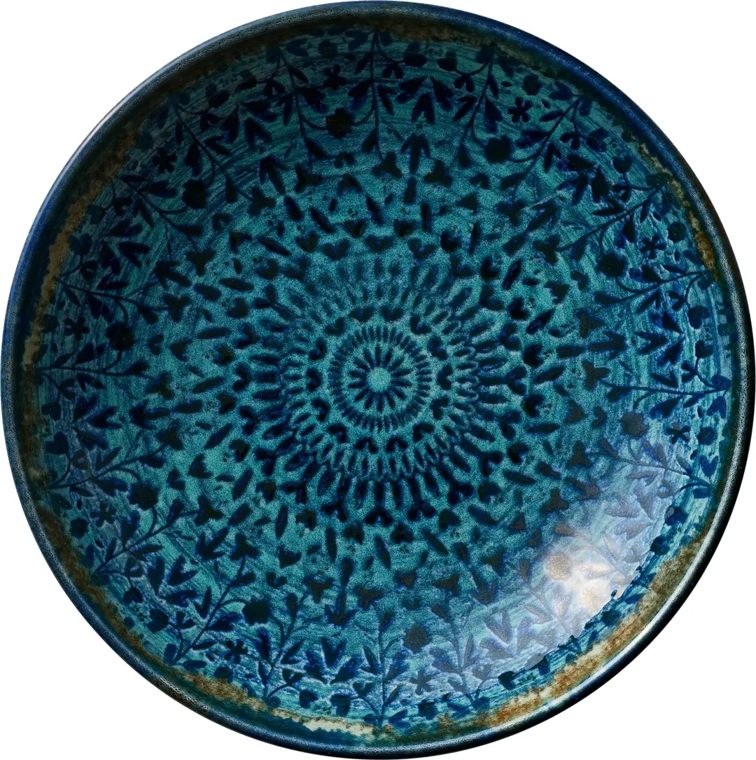 Libbey 803132541000301 - 9-7/8" Coupe Plate, 40.6 oz, Blue/Black Dishwasher/Microwave - 6/Case