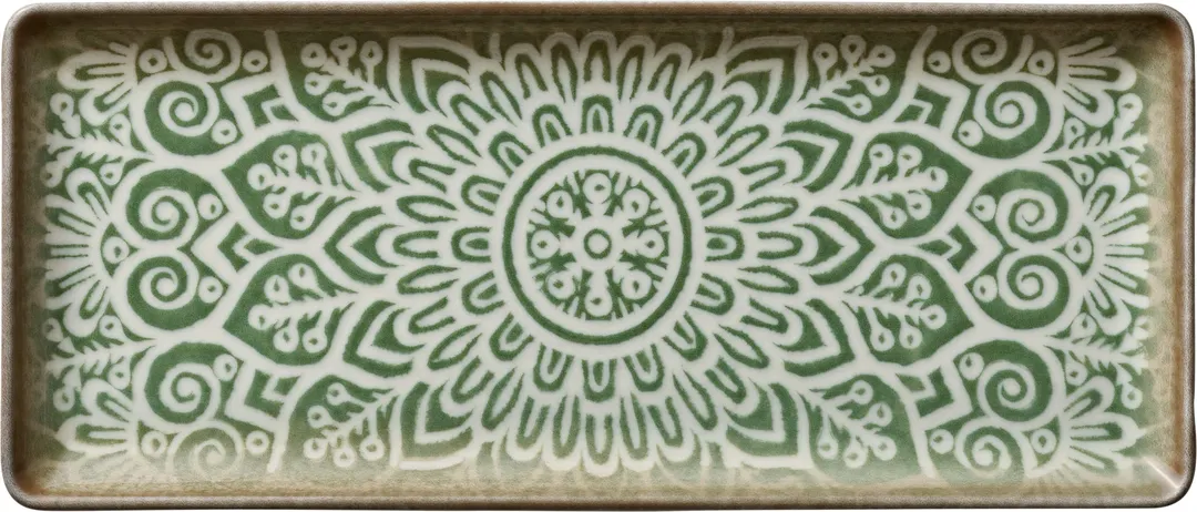 Libbey 803213541000401 Jade China Platter 13.75" L x 5.88" W x 1" H Microwave Oven Safe - 6/Case