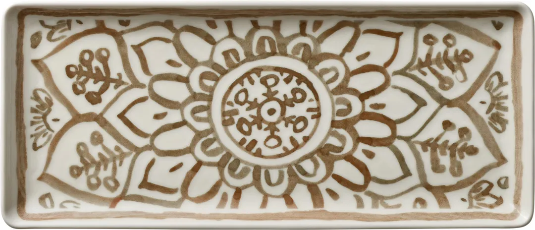 Libbey 803213541000402 Rectangular China Platter 13"-3/4 x 5"-7/8 x 1" Siena Microwave Safe - 6/Case