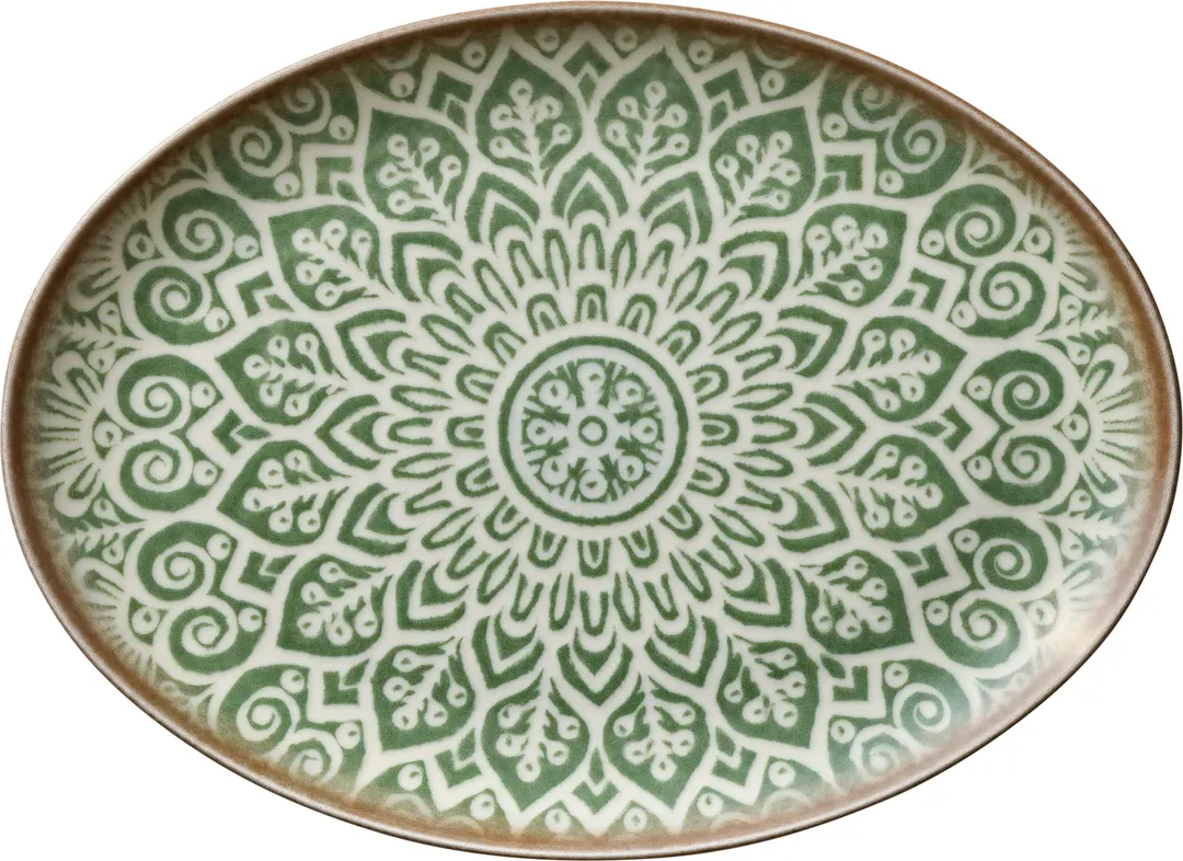 Libbey 803223241000401 Jade Oval China Platter 13"-3/4 x 5"-7/8 x 1" H Dishwasher Safe - 6/Case