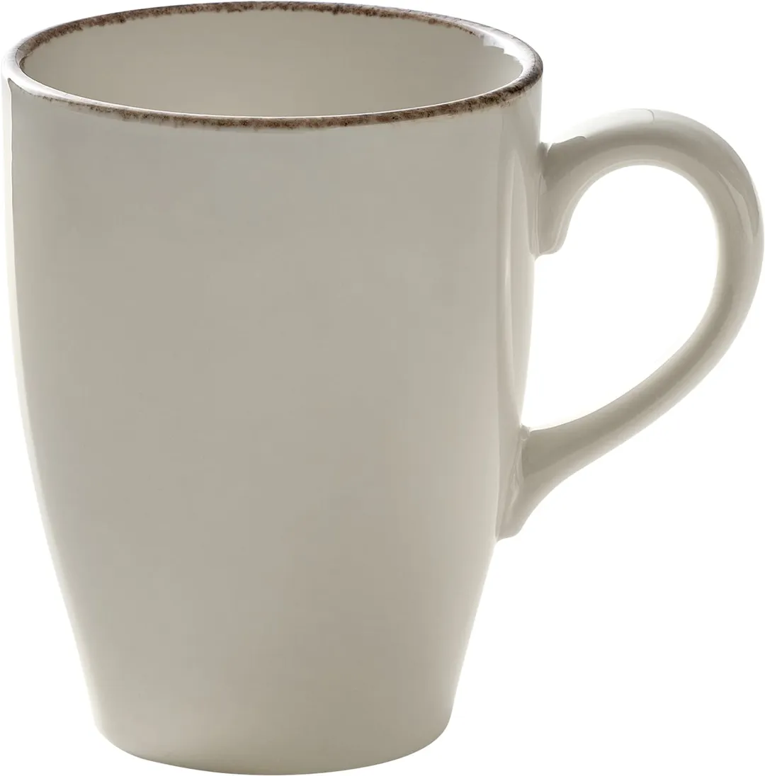 Libbey 803563541000403 China Mug, 11.8 oz (3⅜" Dia x 4⅛" H), Tan Rim, Microwave & Oven Safe - 6/Case