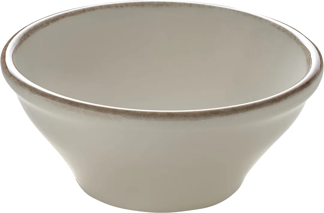 Libbey 803571241000403 - 9 oz Round China Bowl 4" Dia x 2" H Tan Rim Vitrified Dishwasher Safe - 6/Case