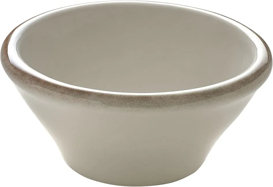 Libbey 803610841000403 - 2.7 Oz Tan Rim Dip Bowl 3" Dia x 1.5" H China Microwave Safe - 6/Case