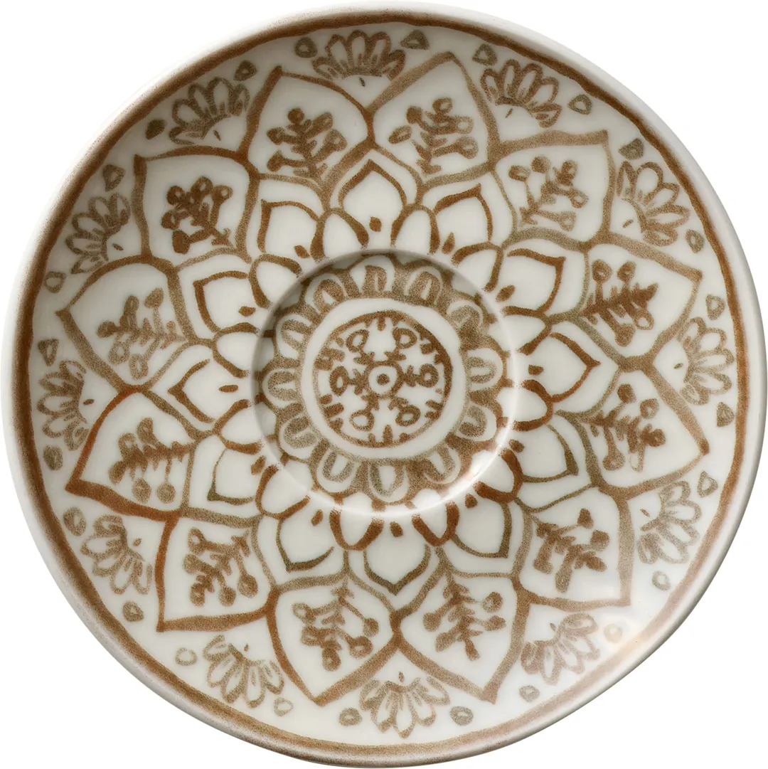 Libbey 803692241000402 - 5-3/4" Saucer, 7/8" H, Sienna China, Microwave Oven Safe - 6/Case