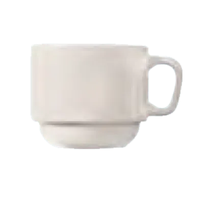 Libbey 840-116-101 Maui Cup – 7 oz White Porcelain Rolled Edge Stackable 3" H x 3¼" T x 2" D - 36/Case