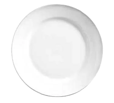 Libbey 840-445R-12 Plate, 12" Round Wide Rim, Rolled Edge, Bright White Porcelain - 12/Case