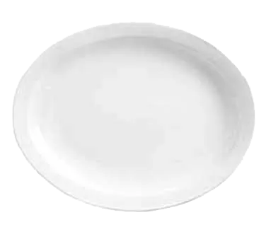 Libbey 840-520N-9 Oval China Platter, 9-3/4" x 7-3/8" White Porcelain with Narrow Rim - 24/Case