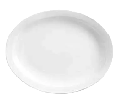 Libbey 840-530N-18 Oval China Platter, 13"-1/8" x 10" White Porcelain, Narrow Rim - 12/Case