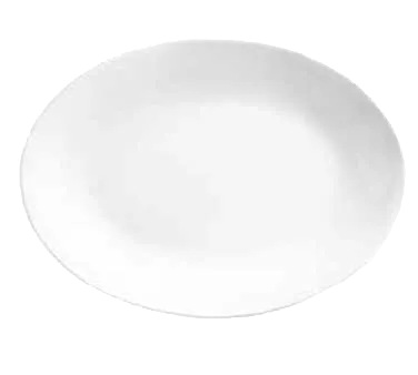 Libbey 840-530R-30 Oval China Platter, 13½" x 10" White Porcelain Rolled Coupe Rim - 12/Case
