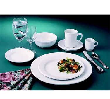 Libbey 840-540R-15 Oval Platter, 15" x 11" Porcelana™ White Porcelain, Rolled Coupe Rim - 6/Case