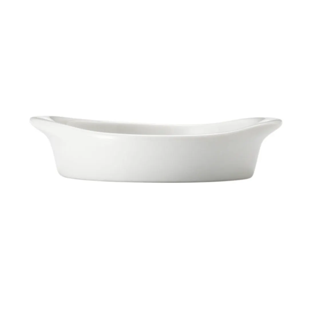 Libbey 840-901-001 Au Gratin Dish, 1 oz (3¼" × 2⅝" × ¾"), Round White Porcelain, Rolled Edge - 36/Case