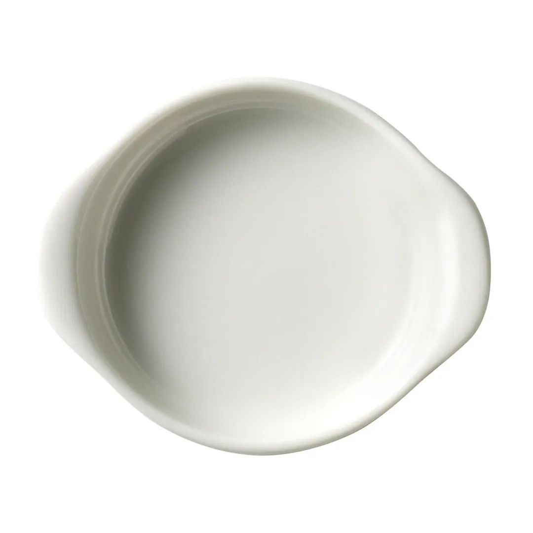 Libbey 840-901-001 Au Gratin Dish, 1 oz (3¼" × 2⅝" × ¾"), Round White Porcelain, Rolled Edge - 36/Case