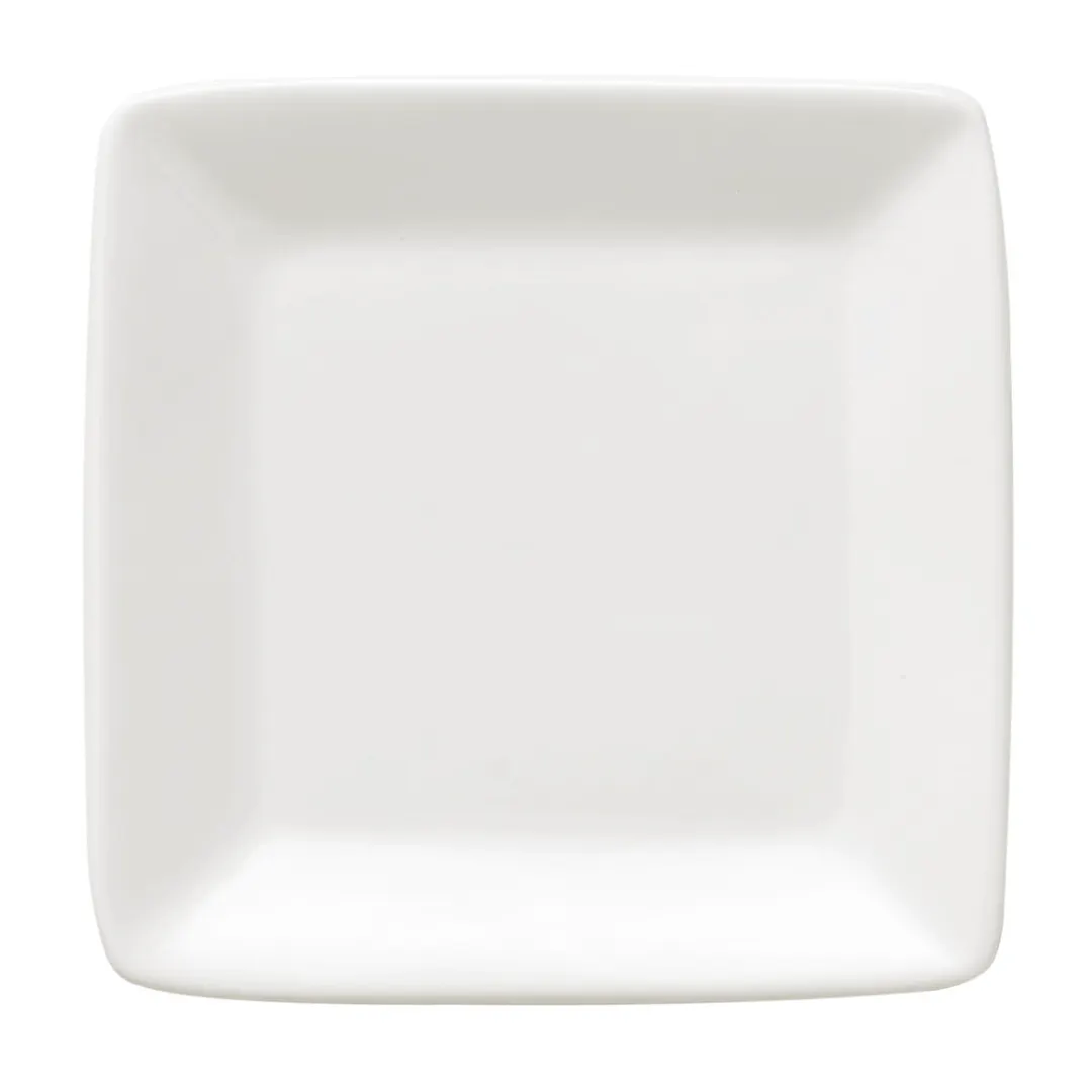 Libbey 840-901-005 China Plate – 5" x 5" Square Porcelain, Bright White, Rolled Edge - 36/Case
