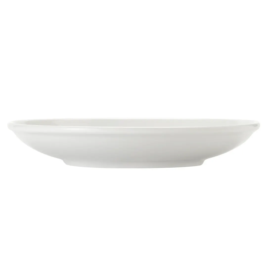Libbey 840-901-778 - 8" Round Deep Rim Porcelain Plate White, Rolled Edge, 1-1/3" Height - 12/Case