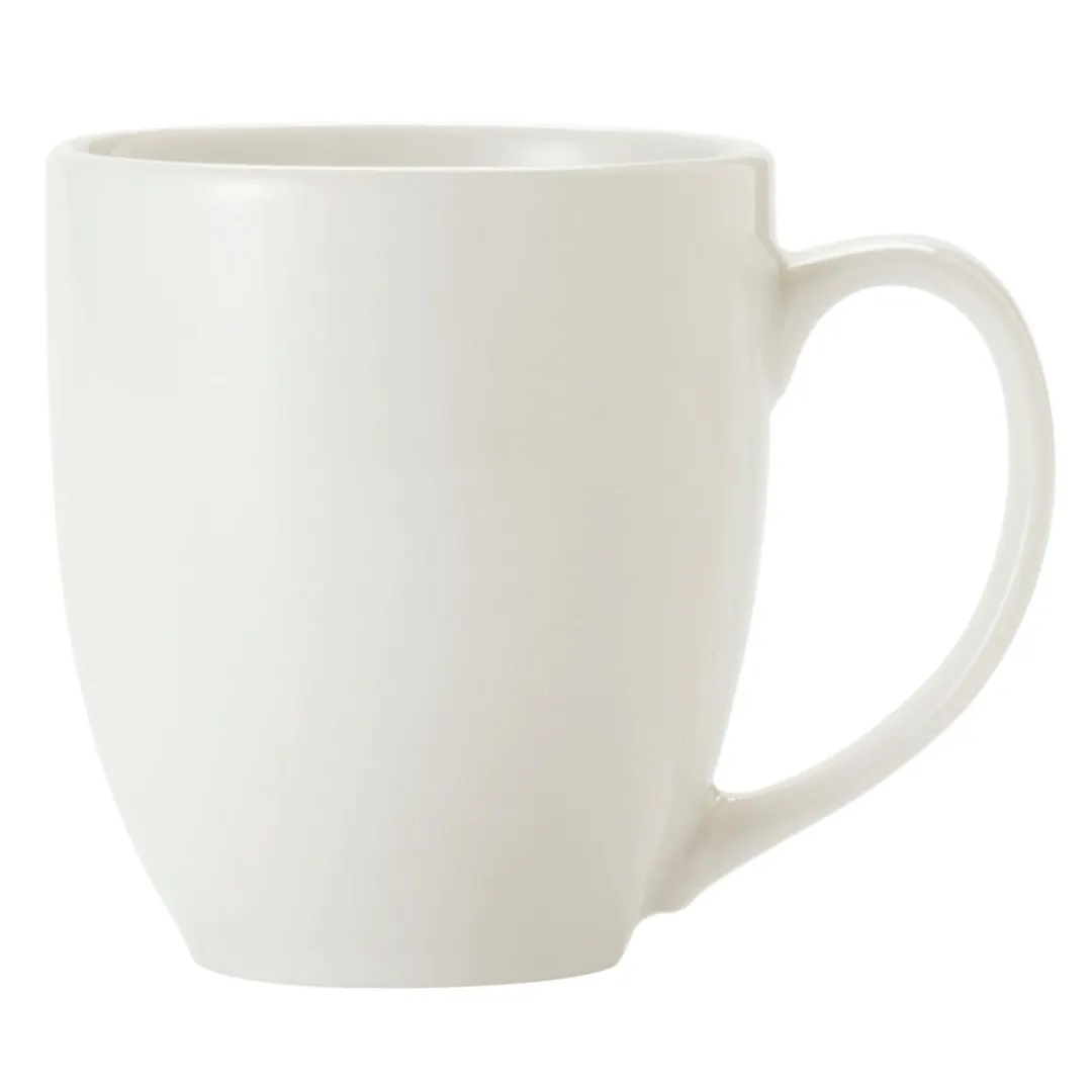 Libbey 840-901-914 Euro Mug – 14‑Ounce White Porcelain, 3‑1/8" Dia x 4‑1/3" H, Non‑Stack - 36/Case