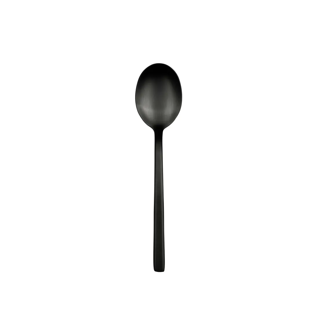 Libbey 863002 Dinner Spoon – 8"1/8" Satin Noir Finish, 18/0 Stainless Steel, 7‑8" Length - 36/Case