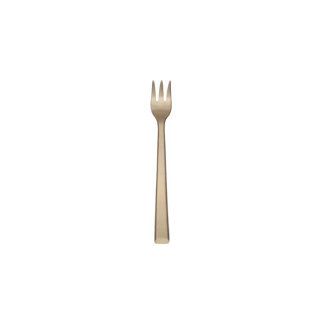 Reserve by Libbey 902-029 Cocktail Oyster Fork, 5" 18/10 Stainless Steel, Gold Finish - 12/Case