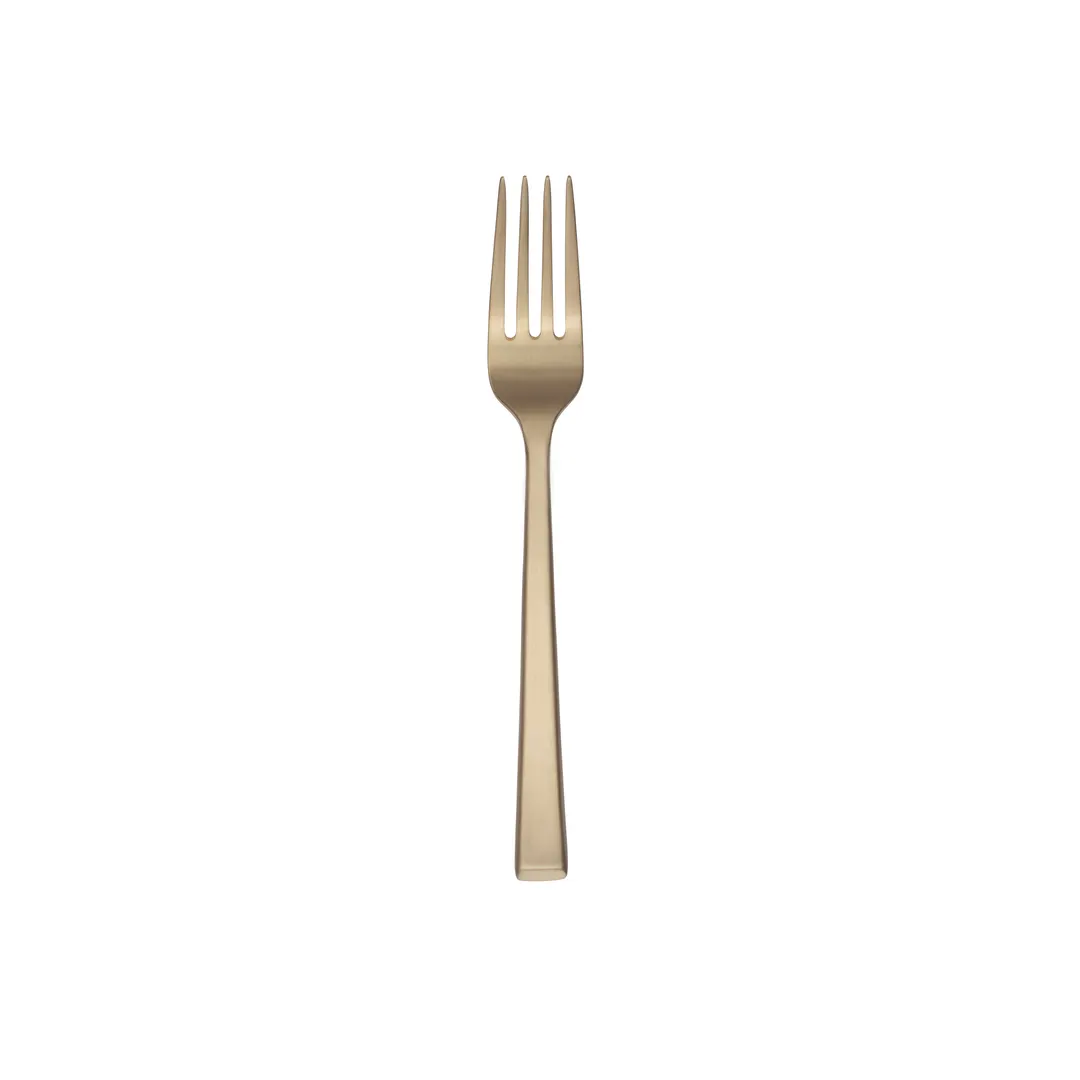 Reserve by Libbey 902038 Salad Fork – 7¼" 18/10 Stainless Steel, Santorini Gold Finish - 12/Case
