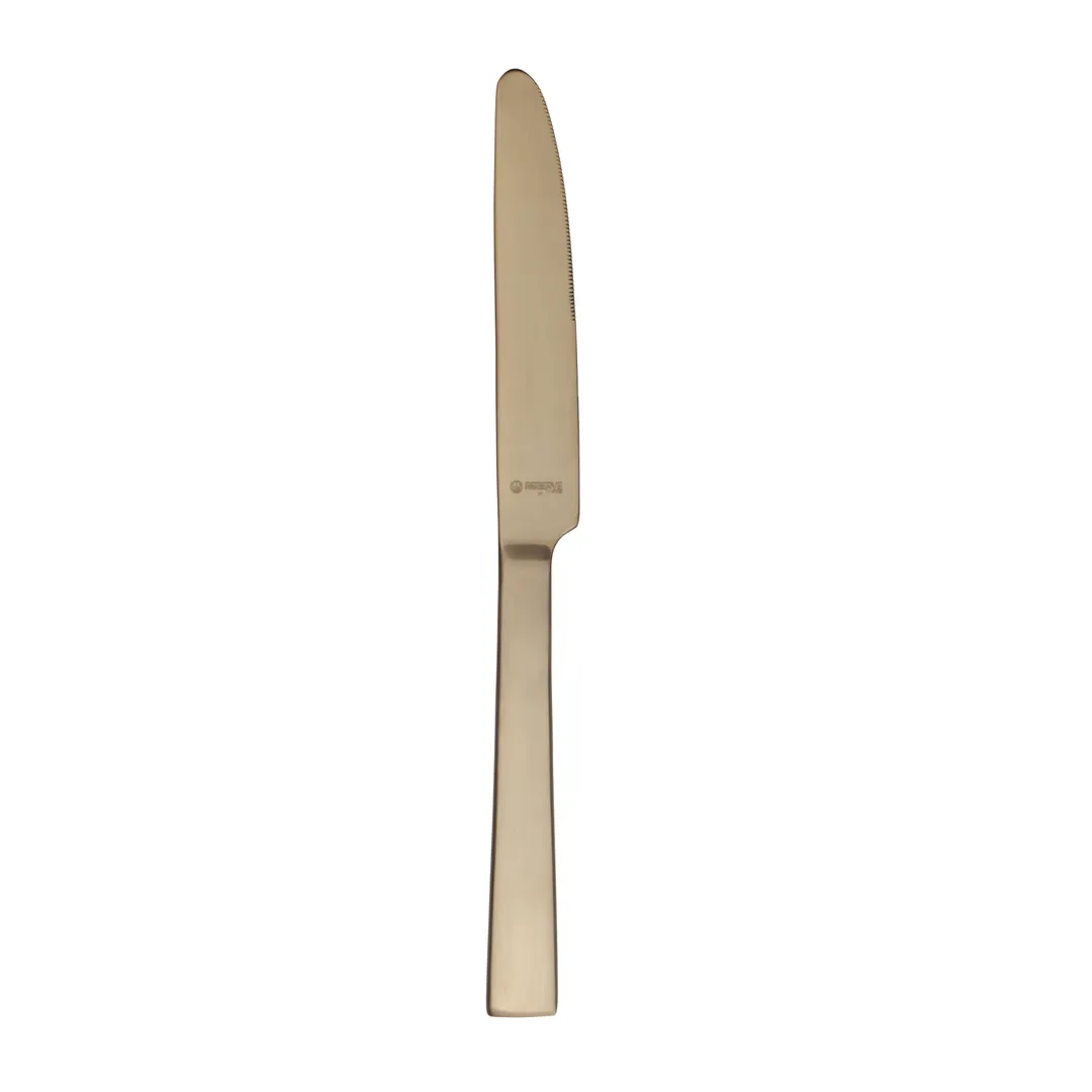 Reserve by Libbey 9025921 Dinner Knife, 9 1/2" Tip, 13/0 Blade, 18/10 Handle, Gold Finish - 12/Case
