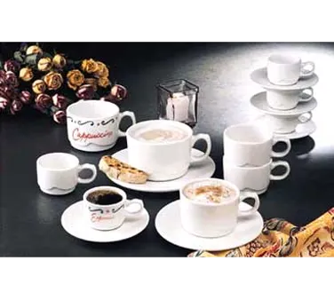Libbey 902903007 China Saucer – 5¼" Dia., 1⅞" Well, Pattern, Shape, 3‑4 oz Cups - 36/Case