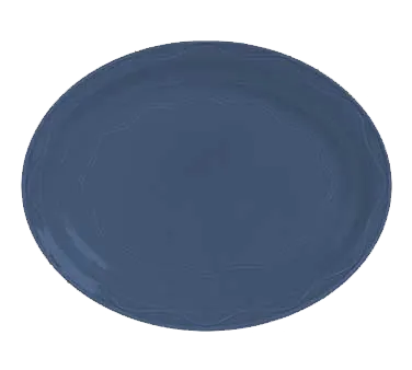 Libbey 903032008 - Oval China Platter, 11½" x 9¼" Porcelain, Blueberry Cantina, Foot - 12/Case
