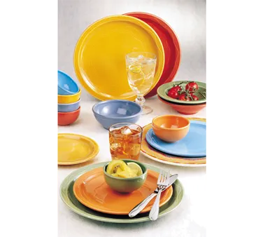 Libbey 903033011 - 10¼" Round Porcelain Plate, Saffron Foot, Cantina Pattern, Vitrified, 12/Case