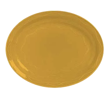 Libbey 903033615 - Oval Porcelain Platter, 9-5/8" x 7-5/8" Saffron Cantina® Pattern, - 12/Case
