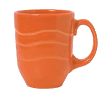 Libbey 903034004 China Mug – 11 oz (4.5" Dia. x 4" H) Porcelain Cayenne Cantina Carved - 12/Case