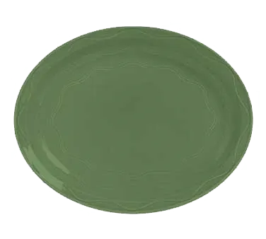 Libbey 903035008 Oval Platter, 11-5/8" x 9-1/4" Porcelain Sage Cantina® Rimmed - 12/Case