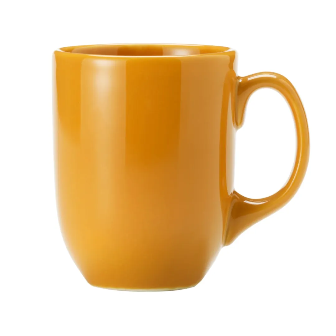 Libbey 903044904 China Mug, 11 Oz Porcelain, Saffron Cantina, 4" H x 3-1/4" T x 4-1/2" D - 12/Case