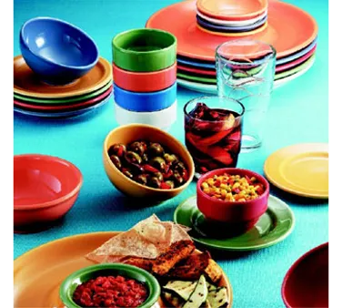 Libbey 903045002 - 5 oz Salsa Bowl, 4" Round Porcelain, Cantina® Uncarved Pattern, Foot - 12/Case