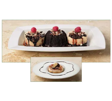 Libbey 905356001 - China Tray 11" x 5-1/8", Porcelain, Rideau™, Slenda® Valla Pattern - 12/Case