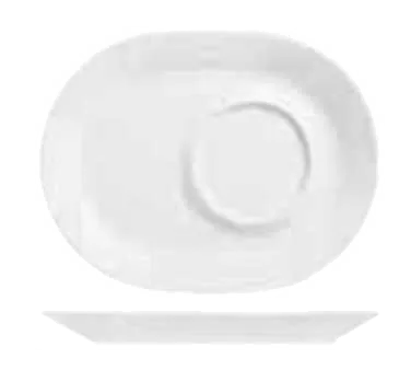 Libbey 905356013 Racetrack Plate – 9.5" x 7.5" Porcelain, White Royal Rideau™ Rolled Edge - 12/Case