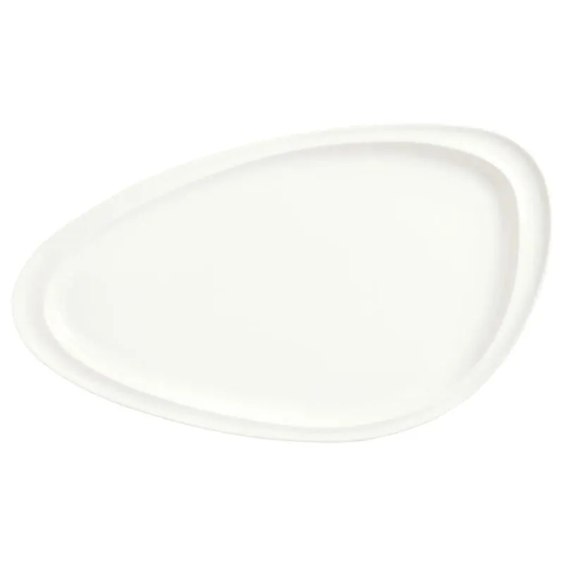 Libbey 905356405 - 16" Triangular Plate, Narrow Rim, White Rideau Porcelain, Vitrified, 12/Case