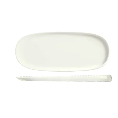 Libbey 905356422 - Oval Porcelain China Tray, 9" x 3-7/8", White Royal Rideau™ Vitrified, 12/Case