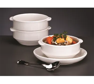 Libbey 905356430 Soup Cup Saucer, 6.5" Double Well Royal Rideau Porcelain Slenda® Pattern - 36/Case