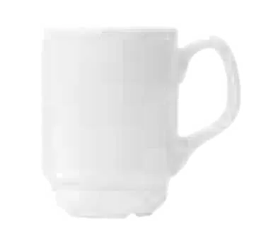 Libbey 905356508 China Mug, 8 oz (4" Dia x 3¾" H) Porcelain, White Royal Rideau Stackable - 36/Case