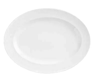 Libbey 905356837 - Porcelain Platter, 11½" x 8⅜" x 1" White Rideau™ Slenda® Design - 12/Case