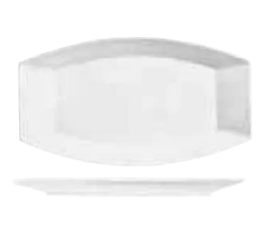 Libbey 905356908 Serving Tray, Oblong 9½" x 5½" Porcelain, White Royal Rideau™ Slenda® Pattern - 12/Case