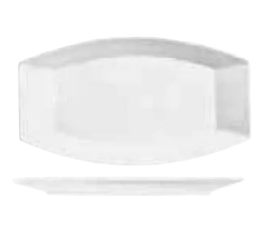 Libbey 905356909 - Oblong Porcelain Tray, 12" x 6-3/4", Rideau™ Body, Slenda® Pattern - 12/Case