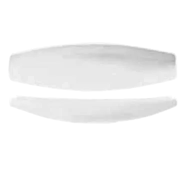 Libbey 905356910 - 9"¾ x 3" Canoe Porcelain Plate, Slenda Pattern, White Body, Vitrified - 12/Case